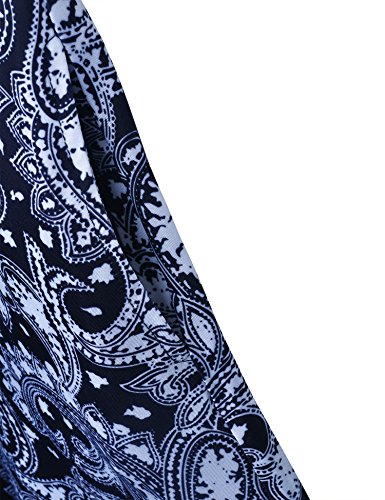 Le Vonfort Summer Dresses for Women, Sleeveless Round Neck Flowy Swing A-line Mid Length Relaxed Sundress with Side Pockets Paisley Black Medium