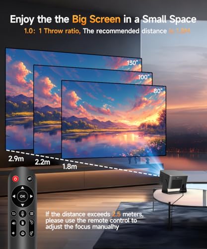Magcubic Mini Projector 4K 8K 1080P Supported, Portable Projector, WiFi 6 Bluetooth 5.4, 600 ANSI, Auto Focus, 12 W Speaker, 180° Rotation, Smart Projector, Mobile Phone, Home Cinema