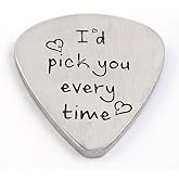 Guitar Pick Gift - I'd Pick You Every Time Guitar Pick Musical Gift, Anniversary Birthday Christmas for Men