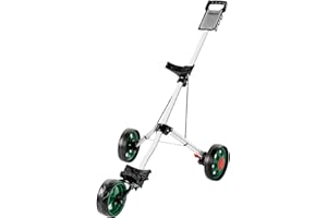A11N SPORTS Golf Push Cart - Lightweight, Foldable 3-Wheel Golf Cart with Locking Foot Brake - FINCHLEY