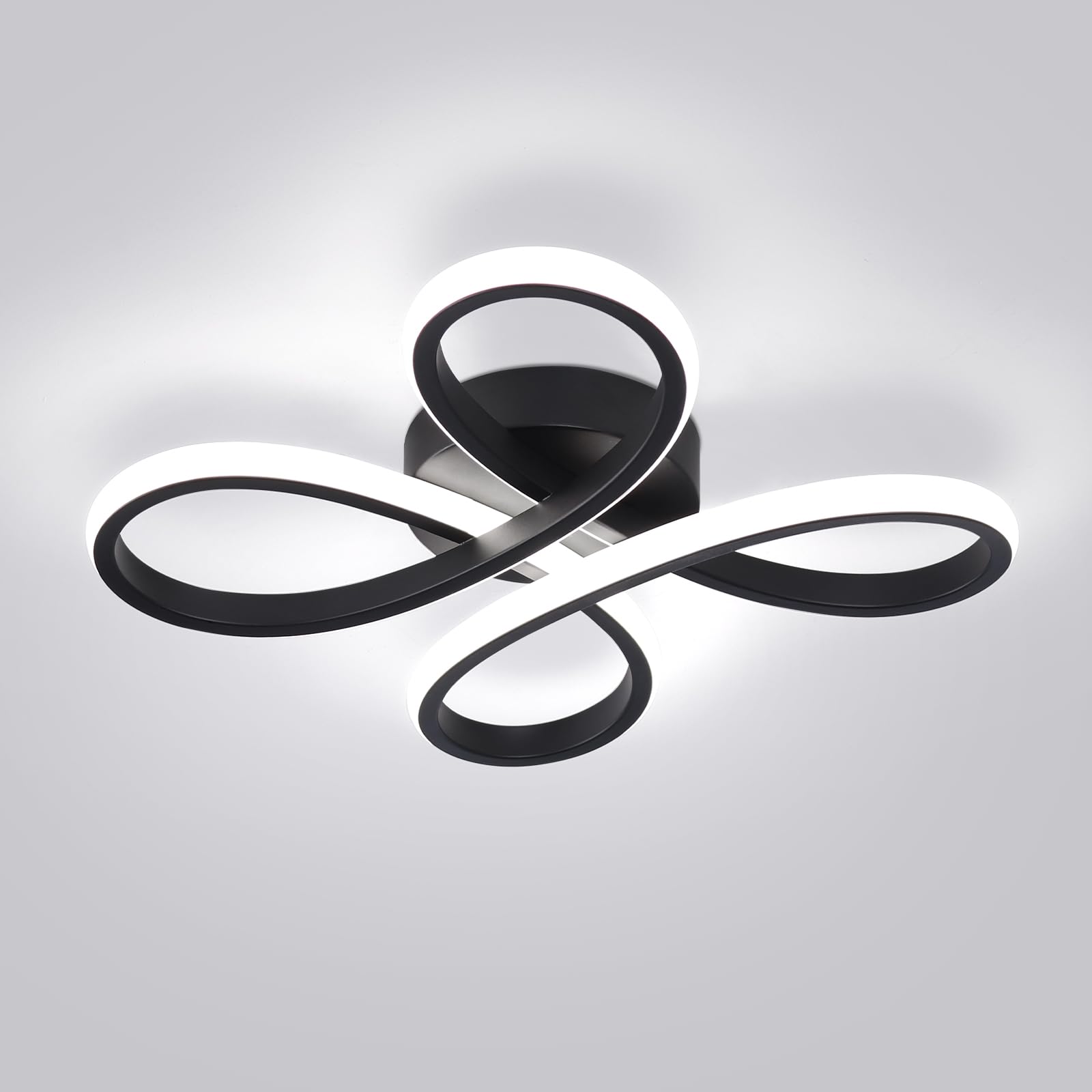 Photo 1 of ADISUN Modern LED Ceiling Light, 6000K Semi Flush Mount Ceiling Light Fixture for Living Room, Close to Ceiling Light Fixtures for Bedroom, Corridor, Aisle, Hallway - Indoor Lamp, Black