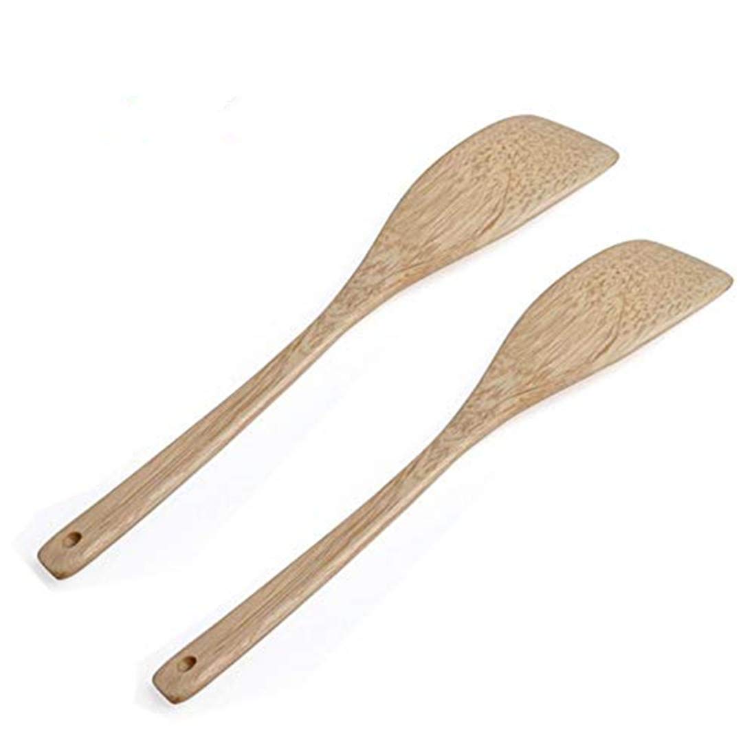 Ecloud Shop 2 PCS Professional Non Stick Wooden Spatula Wood Turner Cooking Tool Kitchen Utensils Eco-friendly and Safe Kitchenware