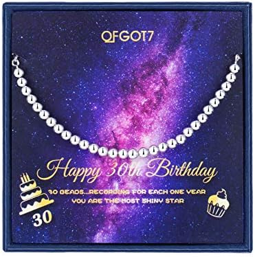 Ofgot7 30th Birthday Gifts For Women Birthday Gifts For Women Sterling Silver 30th Birthday Necklace 30th Birthday Ideas Mom Birthday Gifts Bead Necklace For Her 3 Decades Jewelry Gift Ideas Buy