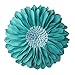 JWH Handmade Flower Throw Pillow Cover Aesthetic Decorative 3D Sunflower Accent Pillow Case Round Cushion Bed Couch Living Room 12 Inch Turquoise Green