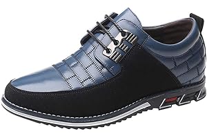 ZHOUYF Men's Casual Oxford Shoes Fashion Round Head Business Driving Walking Shoes Leather&Frosted Work Wedding Suit Shoes