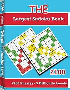 Image of The Largest Sudoku Book - 2100 Puzzles - 5 Difficulty Levels