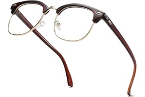 aisswzber Fashion Vintage Classic Semi-Rimless Half Frame Clear Lens Glasses