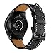 Aimtel Compatible Samsung Galaxy Watch (42mm) Bands,20mm Genuine Leather Strap Band Stainless Steel Compatible Samsung Galaxy Watch SM-R810/SM-R815 /Gear Sport/Suunto 3 Fitness Smart Watch-Black