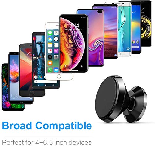 Car Phone Mount, Magnetic Phone Car Mount Universal 360° Rotation,for iPhone Xs Max XR X 8 7 Se 6S 6+ 5S 4 Samsung Galaxy S10 S9 S8 S7 S6 S5 S4 LG Nexus Nokia and More, with 3 in 1 USB Charging Cable - Thumbnail 5