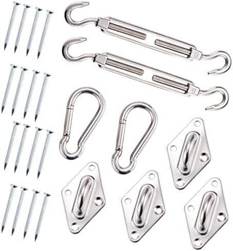iHomeme Square Shade Sail Hardware Kit for Sun Shade Sail Installation 8inch