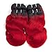 Peruvian Body Wave Omber Hair Bundles 4pcs 1b/Red Human Hair Weft 50g/Pcs Remy Human Virgin Hair Body Wave (1b/Red)