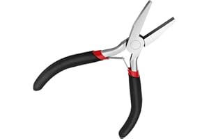 FENGWANGLI Flat Nose Pliers for Jewelry Making, Mini Wire Cutters for Bending Straightening Ring Opening, 5 Inch, Black
