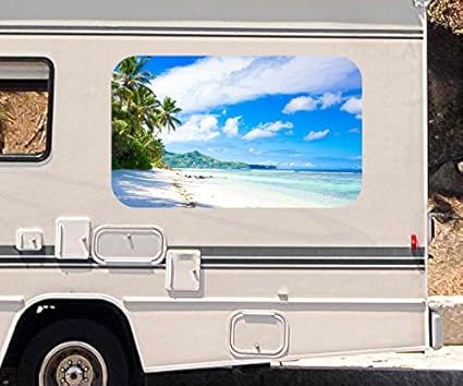 3D Autoaufkleber Landschaft Malediven Strand Meer Wohnmobil Auto KFZ Fenster Motorhaube Sticker Aufkleber 21A350, Größe 3D st