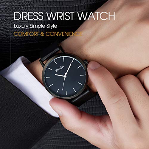Watch Womens Unisex Simple Casual Leather Waterproof Analog Quartz Dress Wrist Watch - Thumbnail 6