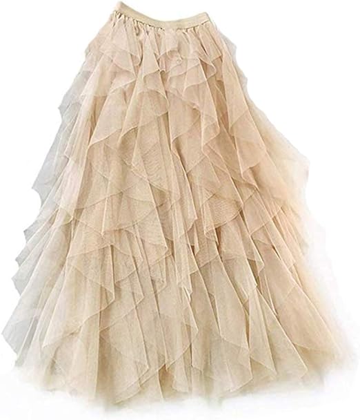 tiered tulle midi skirt