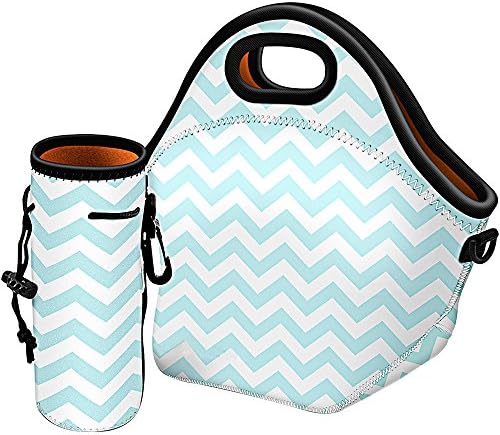 Udyr Lunch Tote Bag, Thick Insulated Neoprene Lunch Box Carry Case Tote with Zipper, Adjustable Shoulder Straps and Bottle Holder/Cover for Adults, Women, Girls, School Children