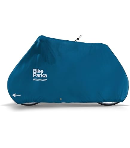 BikeParka Urban Bike Cover - Waterproof & Durable with Lock-Through Panels, RipStop fabric, Adjustable for Any Bike, Attachable Stuff Sac