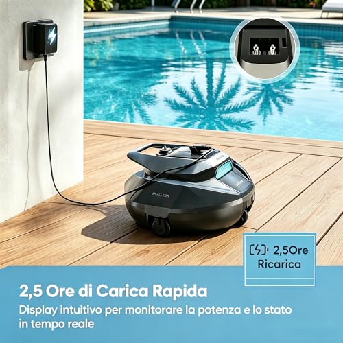 Pooleco Robot Pool 10s, Wireless Pool Cleaner Robot 90min, Control Through Application and Distance, Auto-Parking, for All Surfaces Pools Above Ground and Buried Up to 80㎡