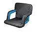 PICNIC TIME Ventura Portable Reclining Stadium Seat with Back Support, Folding Bleacher Chairs with Back and Cushion, Thick Padded Stadium Seat and Armrest, Six Backrest Positions, (Waves Collection)