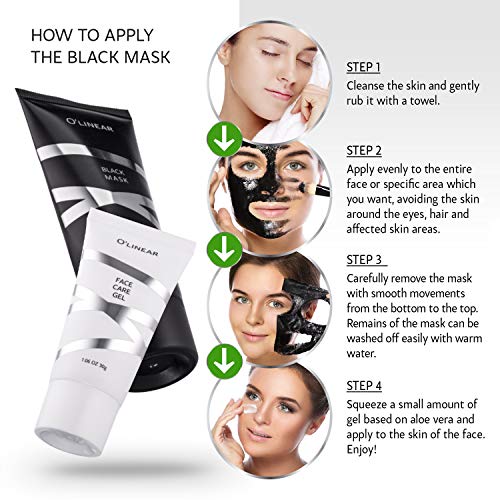 Black Charcoal Mask Blackhead Remover - Face Peel Off Mask With Natural Activated Organic Bamboo Charcoal - Deep Cleansing Pore Blackhead Removal - Purifying Face Mask & Face Care Gel for Women & Men - Thumbnail 5
