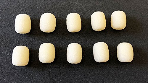 10 PCS Mini Beige Foam Covers Windscreen Windshield for Headset Lapel Microphones