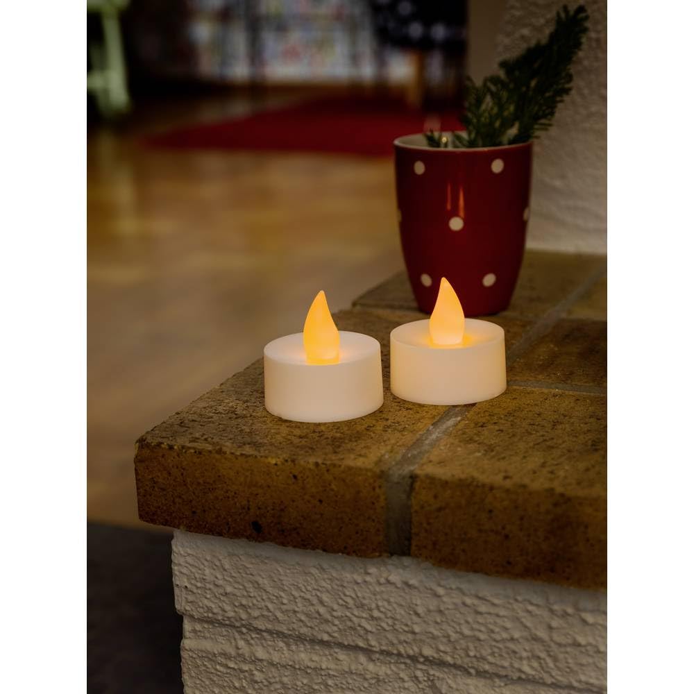 Konstsmide Battery Candles/LED Decoration Large Tealight/Indoor Use (IP20)/Set of 2/Battery Operated: 2xCR2033 3V (incl.)/2 Warm White, 60 x 60 cm