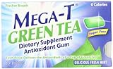 Mega-T Green Tea Chewing Gum, Delicious Fresh Mint Flavor, 12 pieces (Pack of 6)