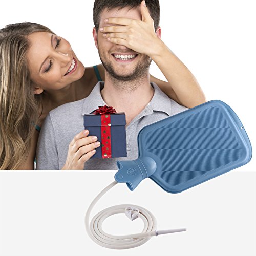 Perfect Reusable Enema Bag Kit and Hot Water Bottle Combination-Odorless Non-Toxic FDA Registered 2 Quart Blue - Thumbnail 6
