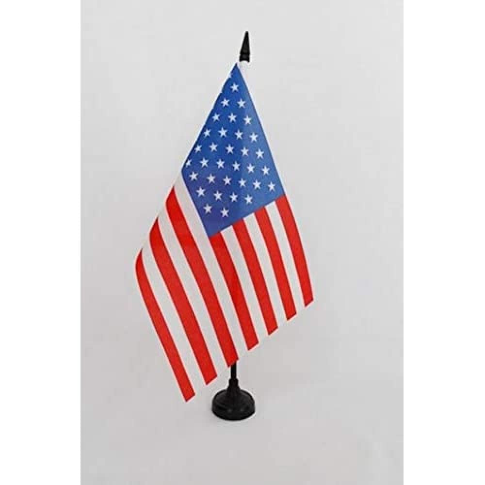 AZ FLAG United States 1896-1908 45 stars Table Flag 5'' x 8'' - american historic Office Decoration 100% Polyester 21 x 14 cm - Mini Desk Flag with Pole and Black Plastic Base