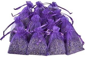 ARYITEN 24 Pack Lavender Sachet Bags, 100% Natural French Dried Lavender Sachets for Drawers and Closets, Strong Smell Fragrance Fresh Scents Home