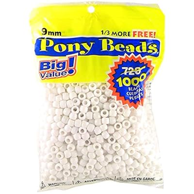 Darice White Pony Craft Beads 9mm Diameter, 1000 Liberia Ubuy