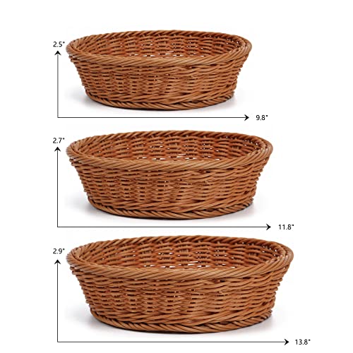 PolyWicker Bread Baskets for Serving Stackable Woven Fruit and