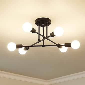 Luz de techo Lámpara de techo moderna de 6 luces Lámpara de dormitorio