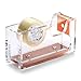 Zodaca Acrylic & Rose Gold Tape Dispenser, Deluxe Clear Office Desktop Tape Dispenser with One Tape [Medium Size] for Tape Below 3/4