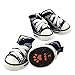 Pecute Small Dog Shoes Denim Sport Casual Anti-slip Rubber Boots Dark Blue Sneaker Comfortable Shoes 4Pcs Pack (Medium)