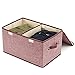 Large Storage Boxes [3-Pack] EZOWare Large Linen Fabric Foldable Storage Cubes Bin Box Containers with Lid and Handles for Home, Office, Nursery, Closet, Bedroom, Living Room (Wine)