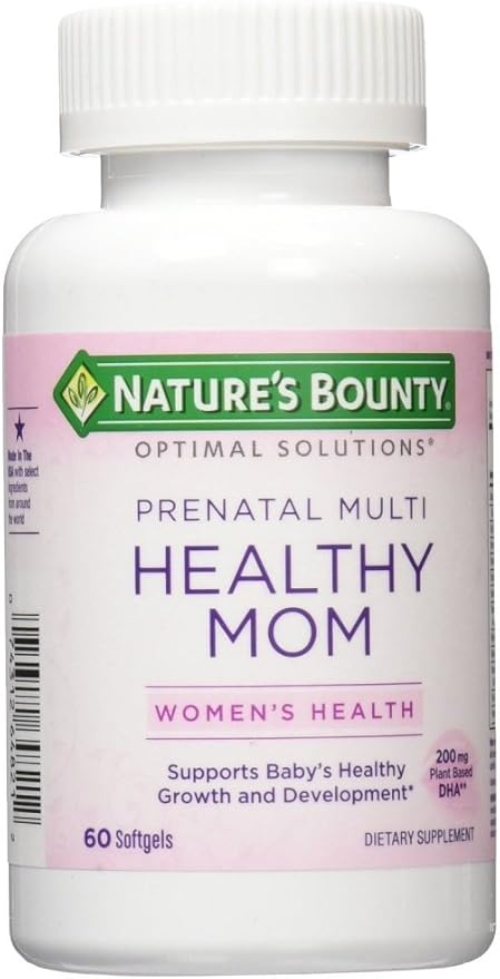 Amazon Com Nature S Bounty Optimal Solutions Healthy Mom Prenatal Multi Dietary Supplement Softgels 60 Ct Pack Of 4 Health Personal Care