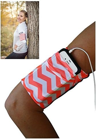 Orange Chevron Cell Phone Armband