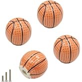 ESreake Heavy Ceramic Basketball knobs Ball Knobs, 4 Pcs Ball Sports Party Theme Children and Baby Home Decor Drawer Knob Pulls Handles for Dresser Cupboard Wardrobe Cabinet Kitchen (4, Basketball-o)