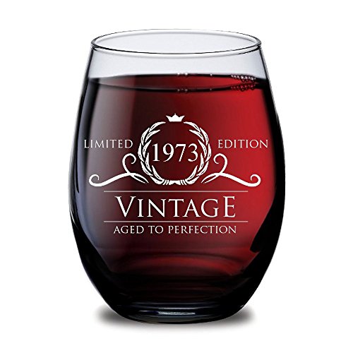 1973 45th birthday gifts for women and men wine glass -…