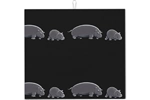YYHHAOFA Cute Baby Hippo Crawling Picture Kitchen Absorbent pad, Super Absorbent Microfiber, Oversized Anti Slip