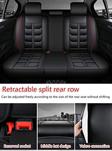 Lederen bekleding, Universal Car Seat Covers Set, Waterdicht voorstoelen en achterbank complete set for de auto… - Image 4