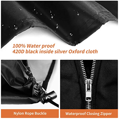 Hängesessel Schutzhülle mit Reißverschluss, Premium 420D Oxford-Stoff Schwebesessel Abdeckung, Wasserdicht Windabweisend… – Bild 6
