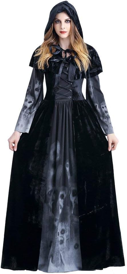 Amazon ハロウィン コスプレ 魔女 死神 悪魔 大人 レディース 大きいサイズ セクシー ハロウィン 仮装 衣装 吸血鬼 ウィッチ ヴァンパイア ゾンビ デビル 鬼 お化け ブラックどくろ柄 コスチュームhalloween イベント余興 パーティー 舞台服 演出用 学園祭 文化祭 Xxl