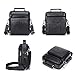 Langzu Mens Genuine Leather Crossbody Single-Shoulder Briefcase Messenger Handbag (black)
