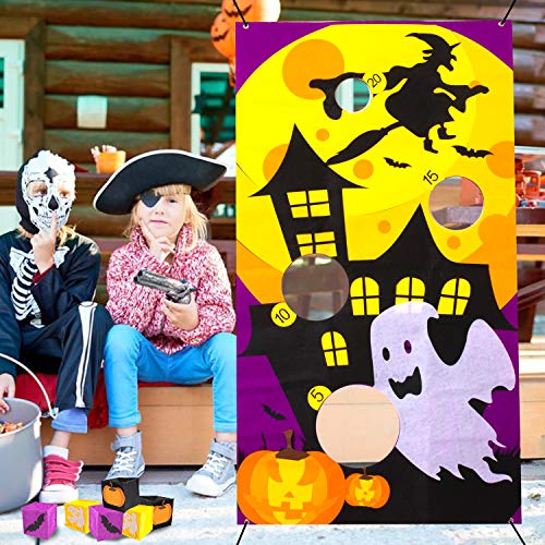 N&T NIETING Bean Bag Toss Game 53.5 X 30 Inches, Party Games Outdoor with 6 Bean Bags, Carry Case and Rope, Vivid 3D Felt Patterns for Kids Party Favor, Outdoor Games - Thumbnail 6