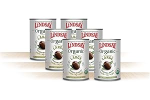Lindsay Organic Large Black Ripe Pitted Olives, 6 Ounce (Pack of 6)