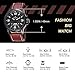 Readeel Harajuku Retro Trend of Men Watch Lifewaterproof Quartz Watch Black Leather Band Red Digital Date Watch Personality Sawtooth Watch Frame Men Watch