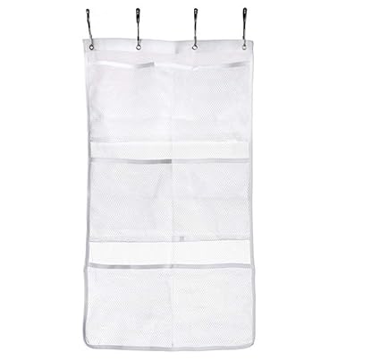 Amazon Com Sujing Hang On Shower Curtain Shower Organizer Mesh