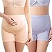 Intimate Portal Women Anti Chafing Maternity Boyshort Briefs 2-PK Purple Beige M